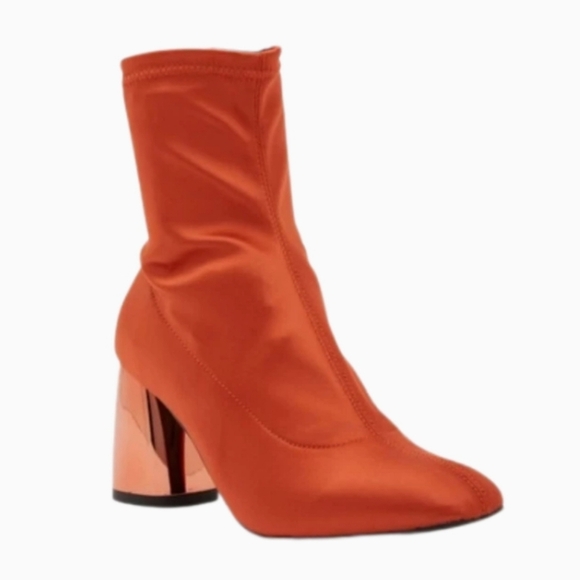 Antropologie Women's Orange Ankle Sock Boots - Picture 1 of 7